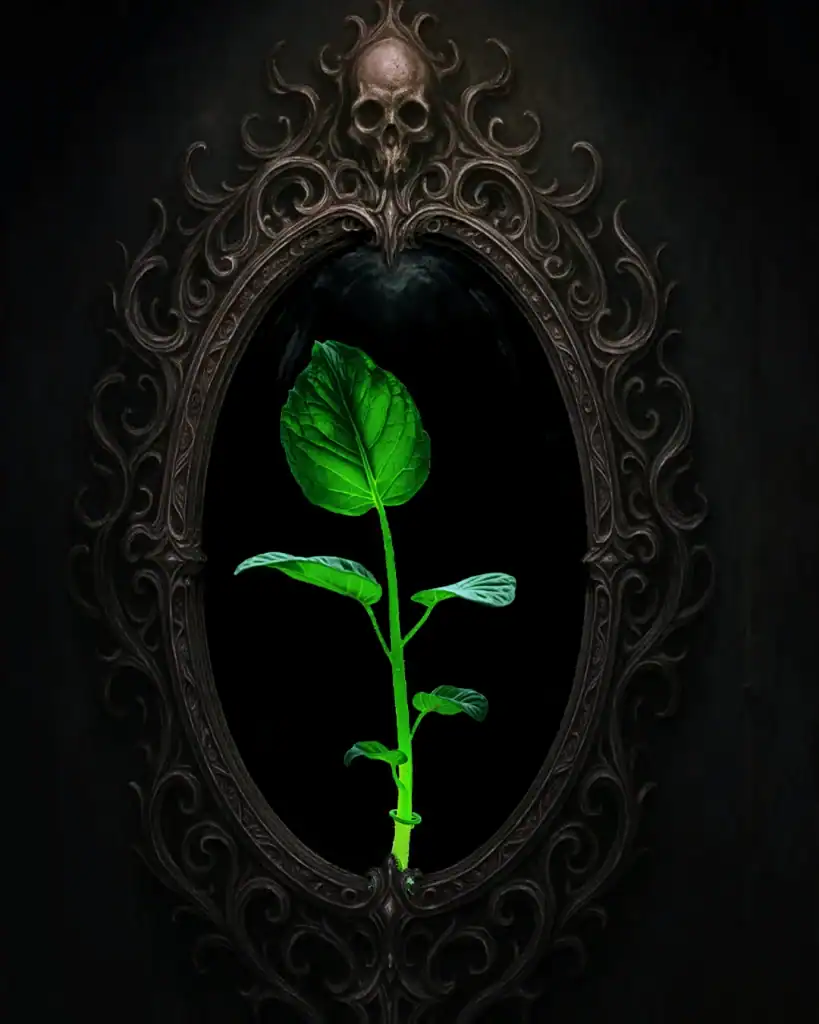 a green glowing